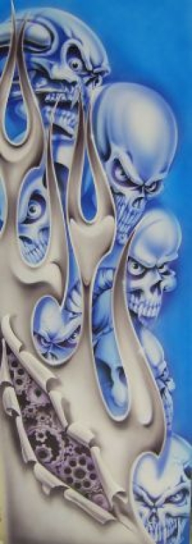 Course - Panel blue skulls & Chrome flame 150