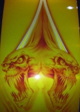 Courses - Panel Glitter & Skulls yellow 150