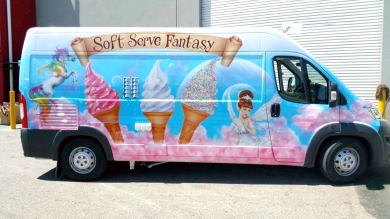 Airbrushed ice Cream Van