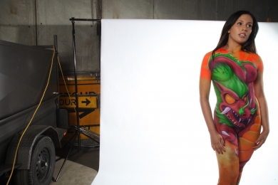 Dragon themed body painting