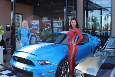 Body painting at high end car show - promotional