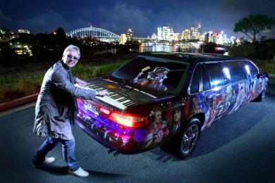 Shane with his Legends of Rock limo