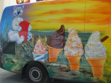 Promotional - Ice cream van Airbrushed Mountain themed