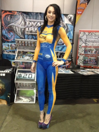 Body painting at V8 Supercars show
