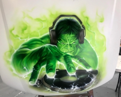 Airbrushed Hulk Bonnet