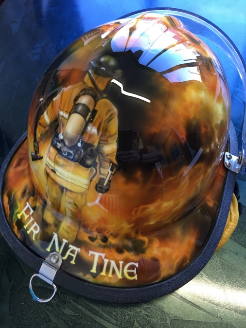 Helmet fire fighter finished