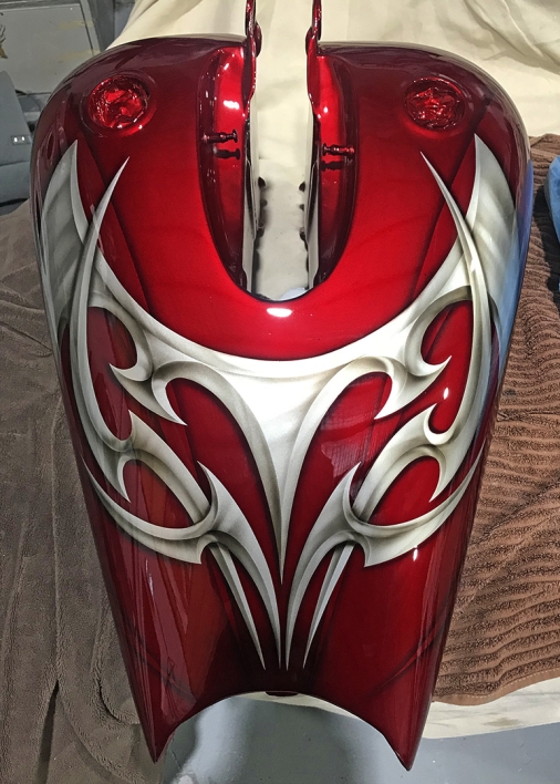 Airbrushed Bike Tank Restoration