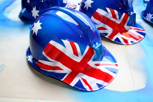 Miner's Helmet - Flag