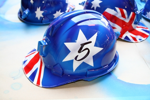 Miner's Helmet - Flag
