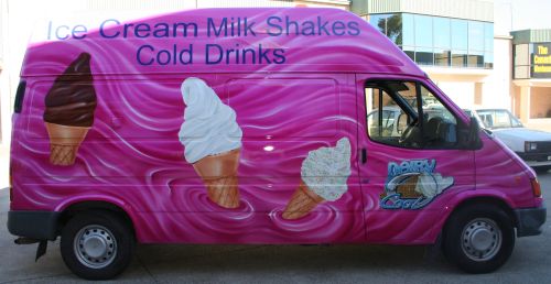 Ice Cream VAN pink themed swirls