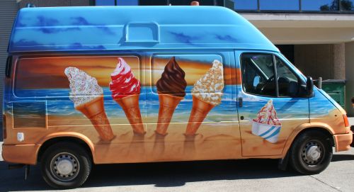 Ice Cream Van Airbrushed Beach Themed