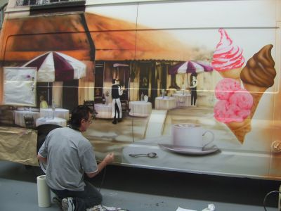 Promotional - Ice Cream van Airbrushed BAR COCO in production