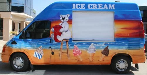 Promotional - Ice Cream van Airbrushed Beach Themed