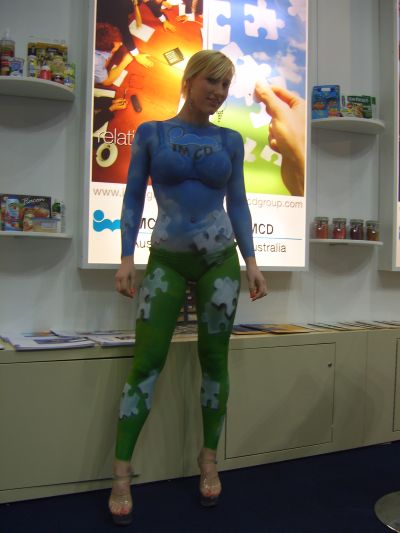 Airbrush body painting trade stand promo