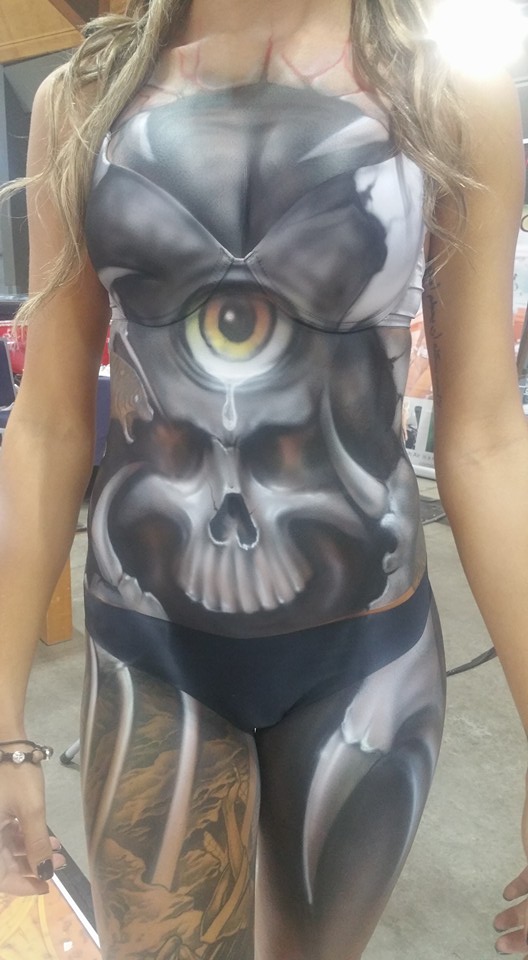 Airbrush body painting V8 supercars promotional