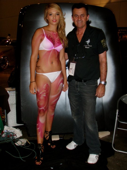 Promotional body painting graphics