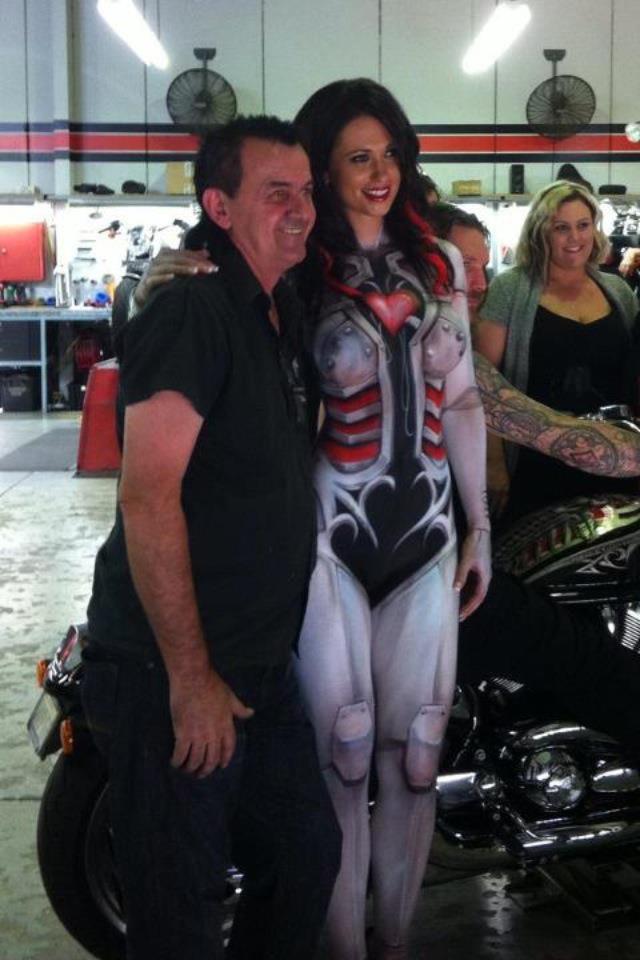 Wayne with Kira at Body painting with Seth Onslow