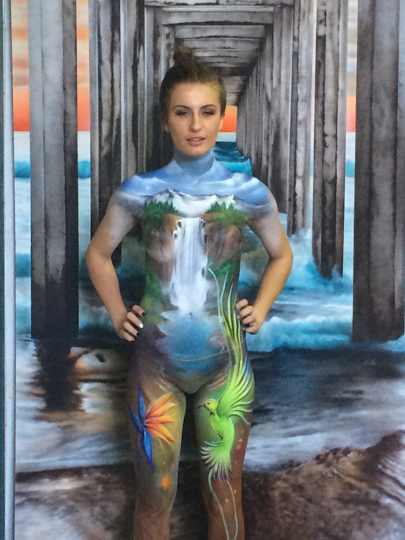 Themed body painting for training