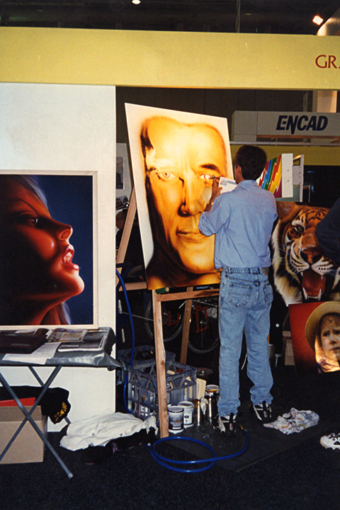 Wayne demonstrating Airbrushing '90s
