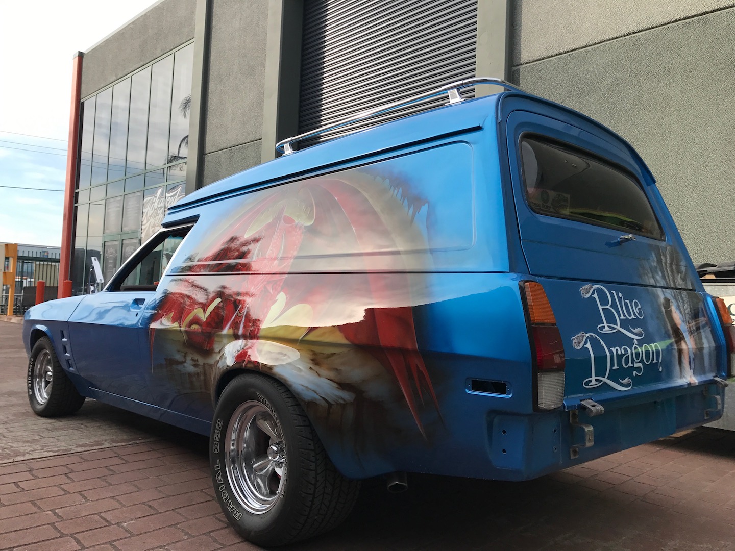 Airbrushed Panel Van - Blue Dragon