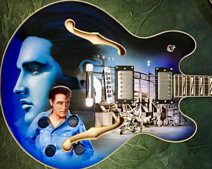 Elvis Airbrushed Guitar