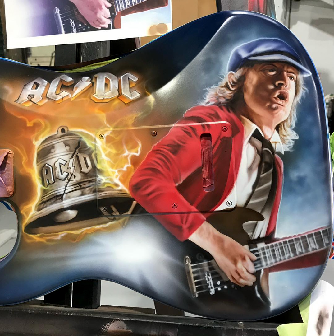 AC/DC Airbrushed Guitar