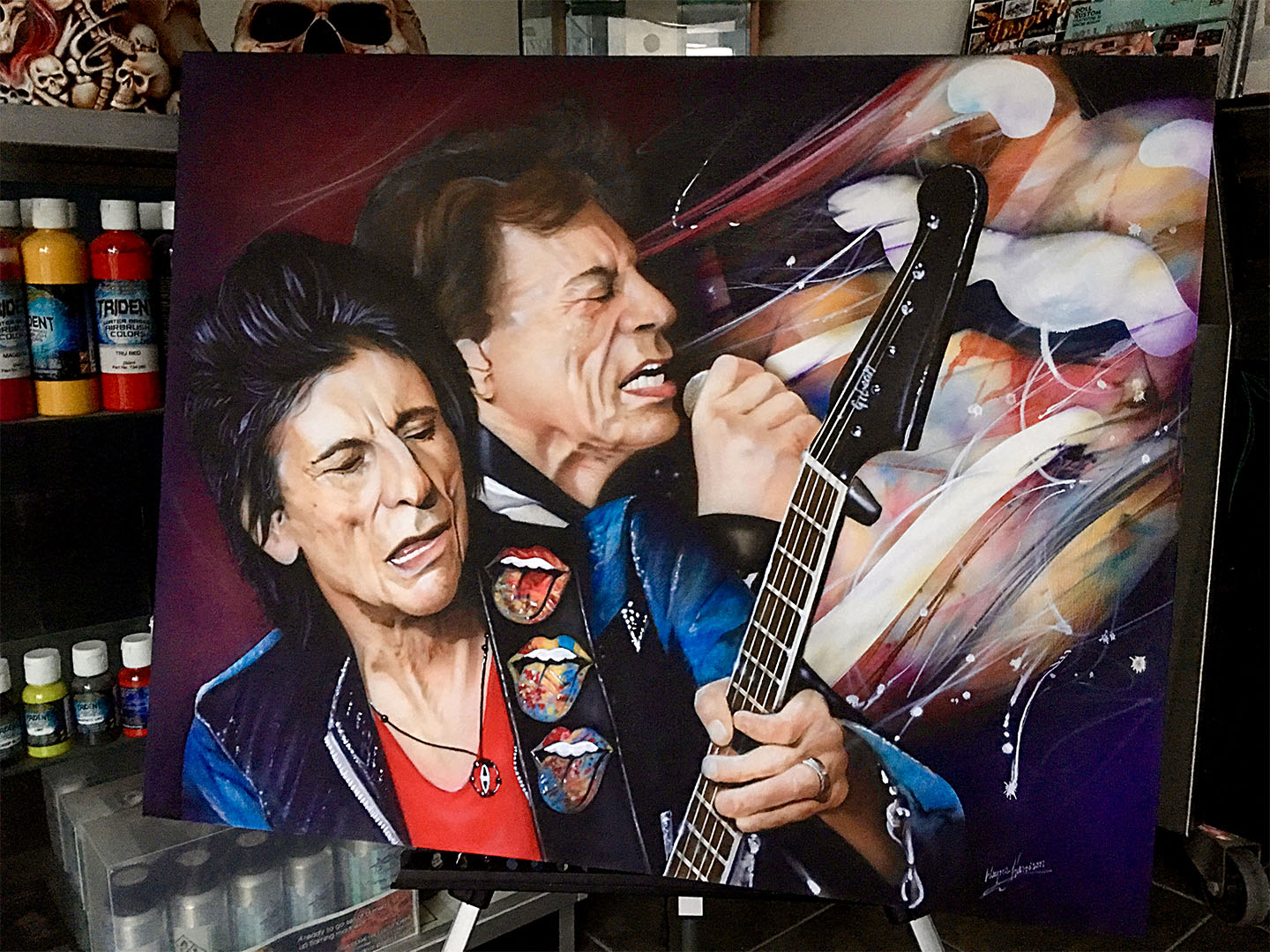 Rolling Stones Airbrushed Art